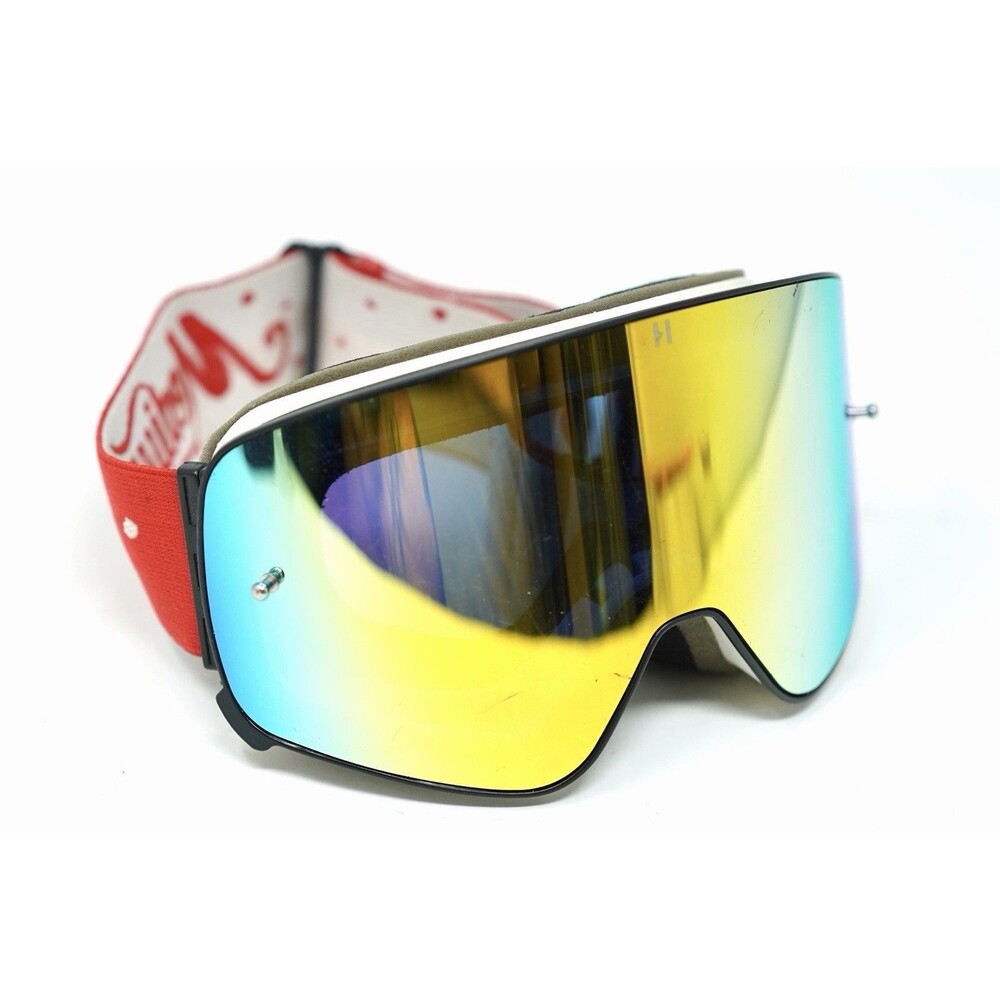 Davoc Snow Goggles Medium White Red Blue Lens Ski Snowboard Goggles